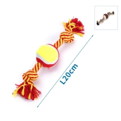 Zabawka z bawełnianego sznura z piłką z TPR dla psa