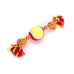 Zabawka z bawełnianego sznura z piłką z TPR dla psa