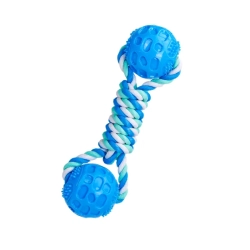 Zabawka z bawełnianego sznura z podwójną piłką z TPR dla psa