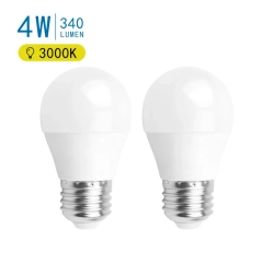 2 x Żarówka LED G45 E27 4W=31W 340lm ciepła.