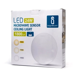 LED Lampa sufitowa z czujnikiem 24W 3000K