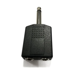 Złącze audio/video 6.35 mm męskie na 2x 6.35 mm żeńskie czarne Aigostar