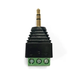 Wtyk RCA męski 3.5 mm z szybkozłączem AV czarno-zielony