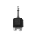 Adapter audio jack 6.35 mm męski na 2x RCA żeńskie czarny do wygodnego podłączenia urządzeń audio