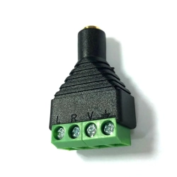Wtyk RCA męski 3.5 mm z szybkozłączem AV czarno-zielony