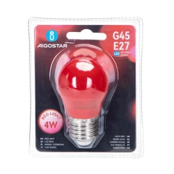 Żarówka LED G45 Czerwona E27 4W =30W