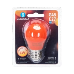 Żarówka LED G45 Pomarańczowa E27 4W=30W