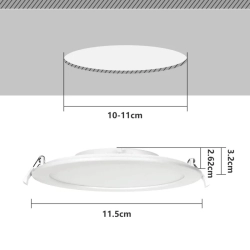 Podtynkowy panel plafon okrągły downlight LED 6W światło białe zimne