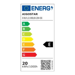 Naświetlacz LED z matową osłoną i czarną obudową, 20W, 6500K