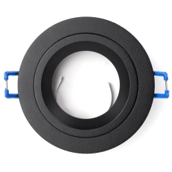 Oprawa sufitowa podtynkowa okrągła czarna +gniazdo GU10