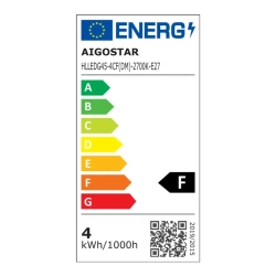 Ściemnialna żarówka LED G45 E27 4W=38W 400lm Ciepła