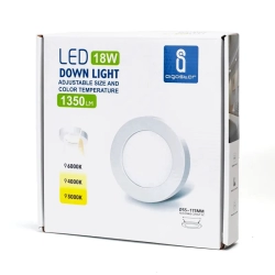 Downlight okrągły LED E6 18W Regulowana wielkość i temperatura