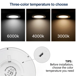 Panel Downlight okrągły LED E6 24W Regulowana wielkość i temperatura