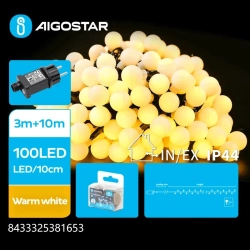 Niskonapięciowe zewnętrzne mleczne kulki 100led Ciepłe 10m+3