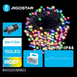 Niskonapięciowe zewnętrzne lampki choinkowe 150led RGBY (kolor+ciepłe) 7.5m — zdjęcie 2