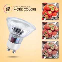 Żarówka LED GU10 COB 3W=38W 250lm szklany klosz ciepła - zdjęcie 4