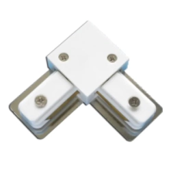 Dwuprzewodowy łącznik do szyn oświetleniowych typu L Biały