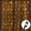 Sople 100 led 25 białych ciepłych 20cm zwisów na 5m kablu z zasilaczem