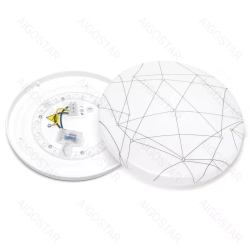 Lampa sufitowa LED 12W 1300lm 3000K-klosz z efektem linii geometrycznych