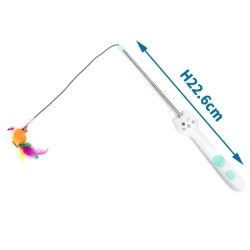 Wędka dla kota interaktywna zabawka z laserem wabik z naturalnych piór