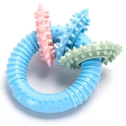 Ring z 3 mini ringami zabawka dla psa 8cm do czyszczenia zębów