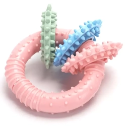 Ring z 3 mini ringami zabawka dla psa 8cm do czyszczenia zębów