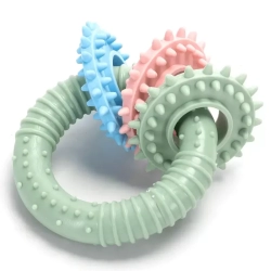 Ring z 3 mini ringami zabawka dla psa 8cm do czyszczenia zębów