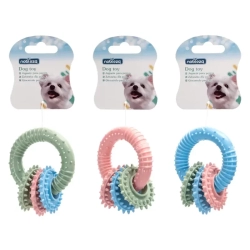 Ring z 3 mini ringami zabawka dla psa 8cm do czyszczenia zębów