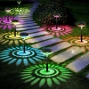 2x Lampa solarna ogrodowa rysuje koliste kolorowe pierścienie RGB