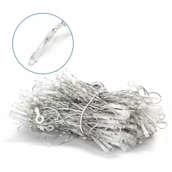 Lampki choinkowe kurtyna świetlna 200LED 2x2m biała ciepła IP44 3.6w