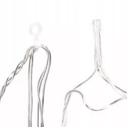 Lampki choinkowe kurtyna świetlna 200LED 2x2m biała ciepła IP44 3.6w