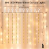 Lampki choinkowe kurtyna świetlna 200LED 2x2m biała ciepła IP44 3.6w