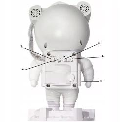Lampa nocna RGB astronauta projektor gwiazd głośnik bluetooth pilot — zdjęcie 6