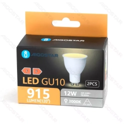 2 x żarówka LED GU10 12W=124W Barwa Ciepła 915LM