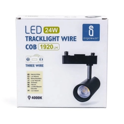Lampa szynowa LED Trójprzewodowy reflektor szynowy Czarny 24W Neutralny 2700lm — zdjęcie 6