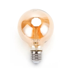 Żarówka LED Filament Bursztynowa G80 E27 4W 400lm ciepła do salonu energiooszczędna