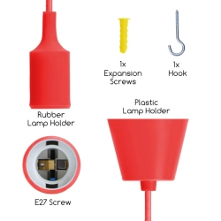 Oprawka żarówki E27 z tworzywa sztucznego z przewodem 2x0.75mm² 1