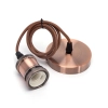 Oprawka żarówki E27 z metalu z przewodem 2x0.75mm² 1 m czerwony