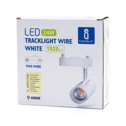 Dwuprzewodowy reflektor led szynowy biały 24W Neutralny 2700LM