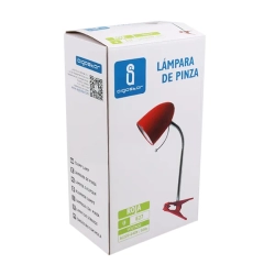 Lampa biurkowa z klipsem Czerwona E27