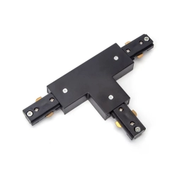 Trzyprzewodowy łącznik do szyn oświetleniowych typu T Czarny