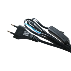Kabel z przełącznikiem 2x0.75m㎡ 1,5 m czarny