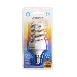 Żarówka spiralna LED E14 9W biała ciepła