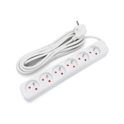 Listwa zasilająca na 6 gniazd typu francuskiego bez przełącznika 5m MAX.2300W
