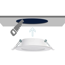 Panel okrągły podtynkowy LED E6 4W Zimny 380lm