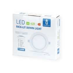 Panel Okrągły downlight podtynkowy LED E6 6W Światło białe