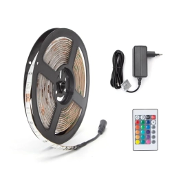 Wysokiej jakości Taśma LED 5m RGB 12V + pilot + zasilacz