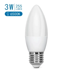 Żarówka LED C37 E27 3W zimna świeczka 255lm