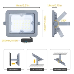 Halogen LED Naświetlacz soczewkowy Szary 20W neutralny 1650lm