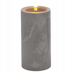 Świeca LED 7.5x12.5 imitacja marmuru z realistycznym efektem płomienia
